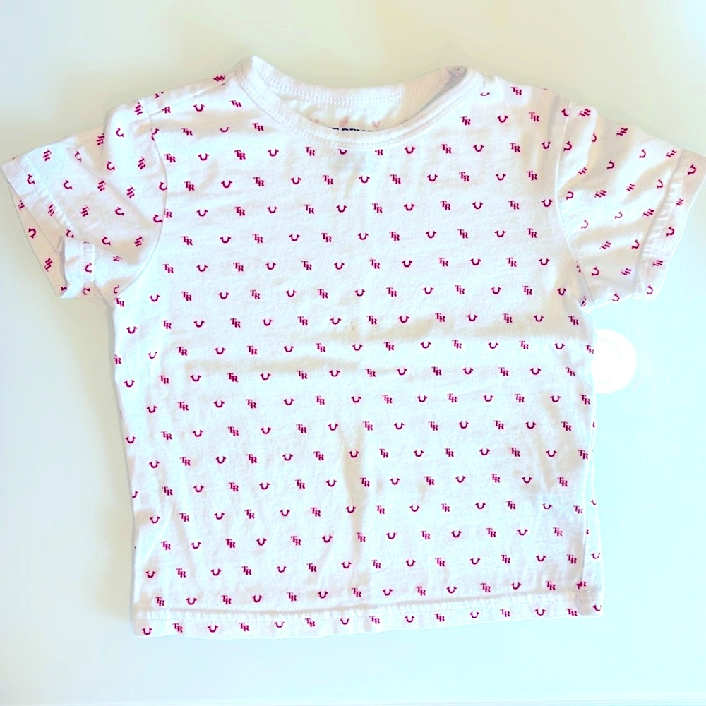 12 Months True Religion Red and White Logo Tee-Shirt